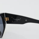 CHANEL Sunglasses Plastic Black Gold CC Auth bs36740-8