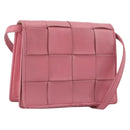 BOTTEGA VENETA MAXI INTRECCIATO Cassette Shoulder Bag Pink Gold Auth bs36741-1