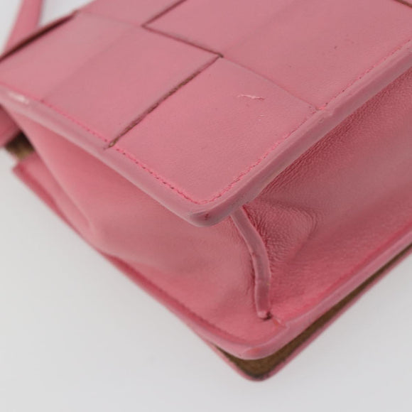 BOTTEGA VENETA MAXI INTRECCIATO Cassette Shoulder Bag Pink Gold Auth bs36741