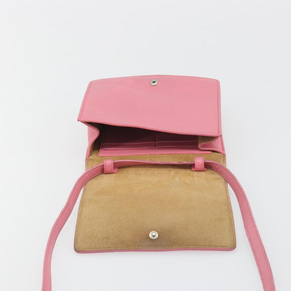 BOTTEGA VENETA MAXI INTRECCIATO Cassette Shoulder Bag Pink Gold Auth bs36741
