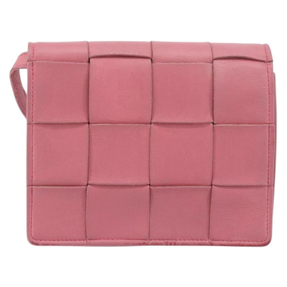 BOTTEGA VENETA MAXI INTRECCIATO Cassette Shoulder Bag Pink Gold Auth bs36741