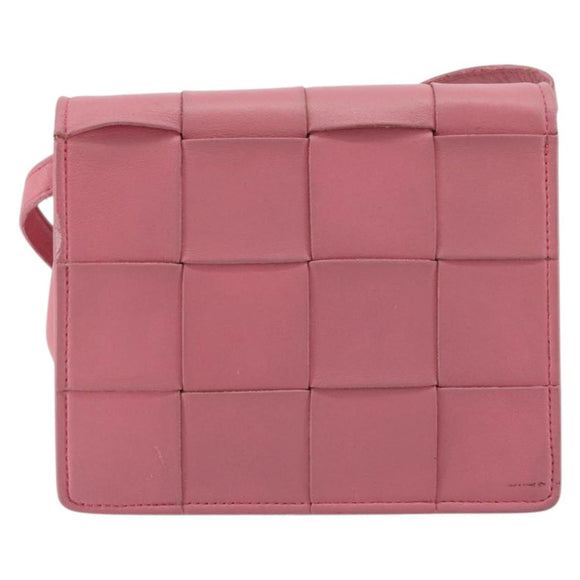 BOTTEGA VENETA MAXI INTRECCIATO Cassette Shoulder Bag Pink Gold Auth bs36741