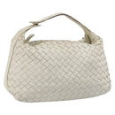 BOTTEGA VENETA INTRECCIATO Hand Bag Leather White Gold Auth bs36742-1