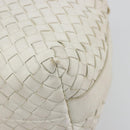 BOTTEGA VENETA INTRECCIATO Hand Bag Leather White Gold Auth bs36742-9