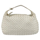 BOTTEGA VENETA INTRECCIATO Hand Bag Leather White Gold Auth bs36742-13