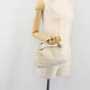 BOTTEGA VENETA INTRECCIATO Hand Bag Leather White Gold Auth bs36742-21