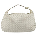 BOTTEGA VENETA INTRECCIATO Hand Bag Leather White Gold Auth bs36742-2