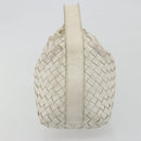 BOTTEGA VENETA INTRECCIATO Hand Bag Leather White Gold Auth bs36742-3