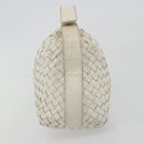 BOTTEGA VENETA INTRECCIATO Hand Bag Leather White Gold Auth bs36742-4