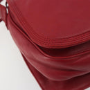 LOEWE Shoulder Bag Leather Red Gold Auth bs36743A-14