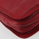 LOEWE Shoulder Bag Leather Red Gold Auth bs36743A-16