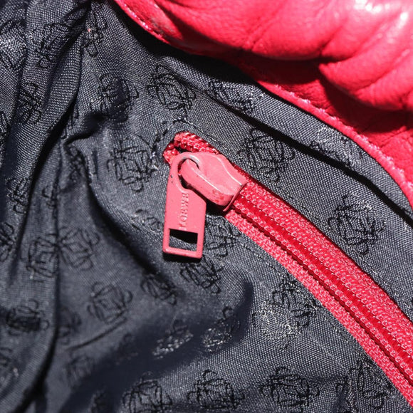 LOEWE Shoulder Bag Leather Red Gold Auth bs36743A