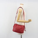 LOEWE Shoulder Bag Leather Red Gold Auth bs36743A-21