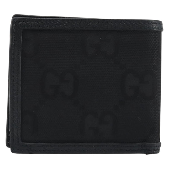 GUCCI GG Canvas Of The Grid Wallet Black 625574 Auth bs36744