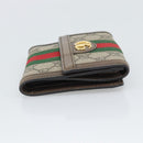 GUCCI Ophdia GG Web Sherry Line Wallet PVC Beige Gold 523173 Auth bs36745-3