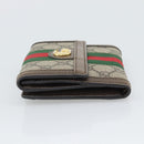 GUCCI Ophdia GG Web Sherry Line Wallet PVC Beige Gold 523173 Auth bs36745-4