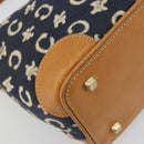 CELINE C Macadam Canvas Shoulder Bag Blue Gold Auth bs36746-13