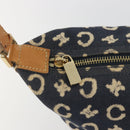 CELINE C Macadam Canvas Shoulder Bag Blue Gold Auth bs36746-15