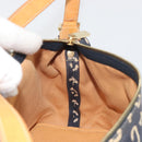 CELINE C Macadam Canvas Shoulder Bag Blue Gold Auth bs36746-18