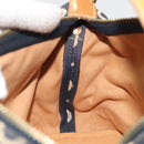 CELINE C Macadam Canvas Shoulder Bag Blue Gold Auth bs36746-19