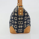 CELINE C Macadam Canvas Shoulder Bag Blue Gold Auth bs36746-5