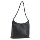 Salvatore Ferragamo Shoulder Bag Leather Black Silver Auth bs36748-1