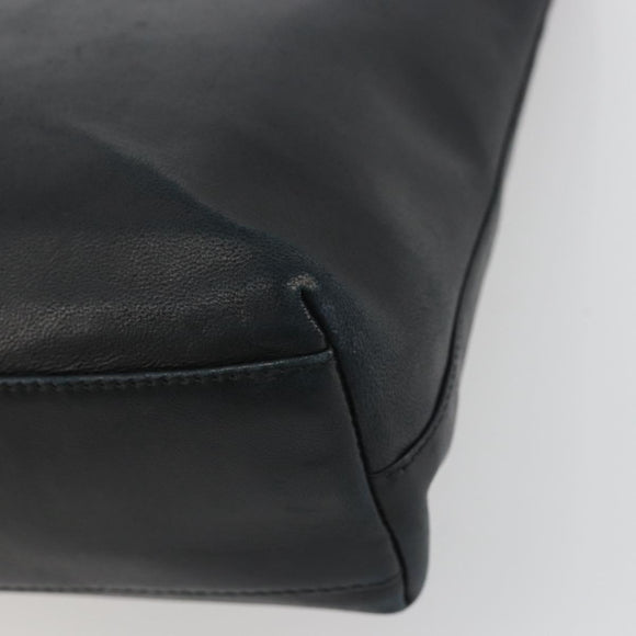 Salvatore Ferragamo Shoulder Bag Leather Black Silver Auth bs36748
