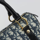 Christian Dior Trotter Canvas Hand Bag PVC Navy Gold Auth bs36749-14