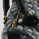 Christian Dior Trotter Canvas Hand Bag PVC Navy Gold Auth bs36749-16
