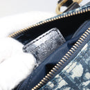 Christian Dior Trotter Canvas Hand Bag PVC Navy Gold Auth bs36749-23