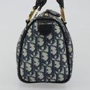 Christian Dior Trotter Canvas Hand Bag PVC Navy Gold Auth bs36749-4