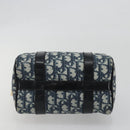 Christian Dior Trotter Canvas Hand Bag PVC Navy Gold Auth bs36749-9