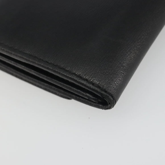 Salvatore Ferragamo Gancini Long Wallet Leather Black Gold Auth bs36751