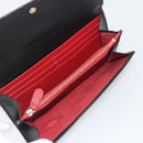 Salvatore Ferragamo Gancini Long Wallet Leather Black Gold Auth bs36751-8