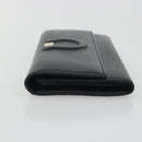 Salvatore Ferragamo Gancini Long Wallet Leather Black Gold Auth bs36751-4