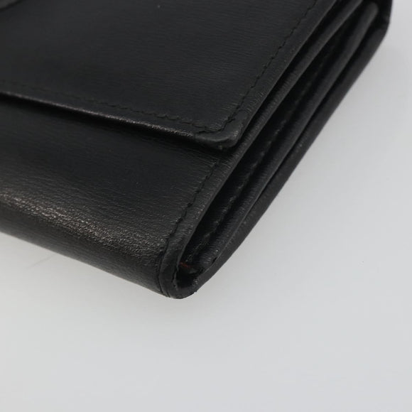 Salvatore Ferragamo Gancini Long Wallet Leather Black Gold Auth bs36751