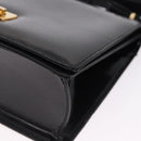 Salvatore Ferragamo Gancini Shoulder Bag Leather Black Gold Auth bs36752-14