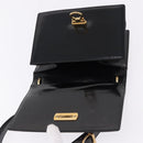 Salvatore Ferragamo Gancini Shoulder Bag Leather Black Gold Auth bs36752-10
