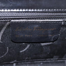 Salvatore Ferragamo Gancini Shoulder Bag Leather Black Gold Auth bs36752-12