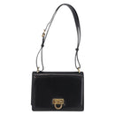 Salvatore Ferragamo Gancini Shoulder Bag Leather Black Gold Auth bs36752-13