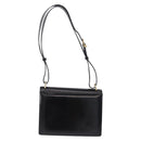 Salvatore Ferragamo Gancini Shoulder Bag Leather Black Gold Auth bs36752-2