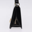 Salvatore Ferragamo Gancini Shoulder Bag Leather Black Gold Auth bs36752-3