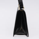 Salvatore Ferragamo Gancini Shoulder Bag Leather Black Gold Auth bs36752-4