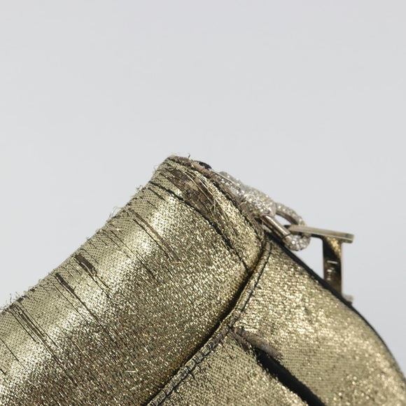 Christian Dior Hardcore Chain Shoulder Bag Silk Silver Gold Auth bs36753A