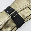 Christian Dior Hardcore Chain Shoulder Bag Silk Silver Gold Auth bs36753A-16