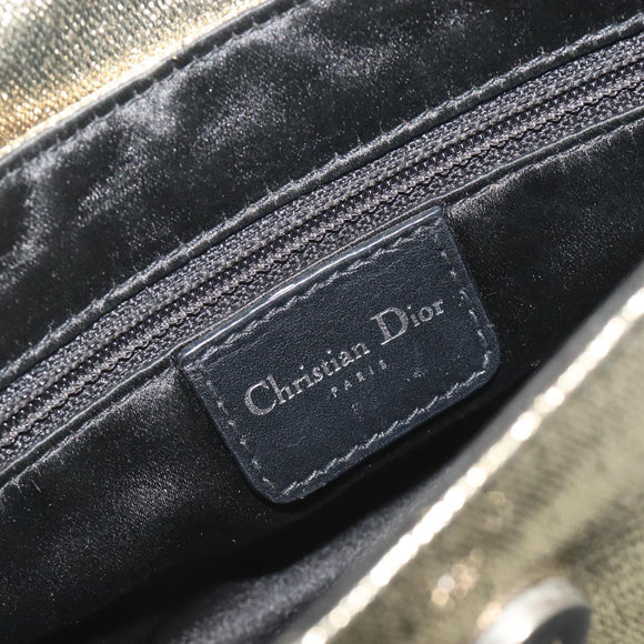 Christian Dior Hardcore Chain Shoulder Bag Silk Silver Gold Auth bs36753A