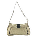 Christian Dior Hardcore Chain Shoulder Bag Silk Silver Gold Auth bs36753A-3