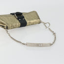 Christian Dior Hardcore Chain Shoulder Bag Silk Silver Gold Auth bs36753A-8