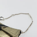 Christian Dior Hardcore Chain Shoulder Bag Silk Silver Gold Auth bs36753A-9