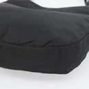 PRADA Chain Shoulder Bag Nylon Black Silver Auth bs36754A-10